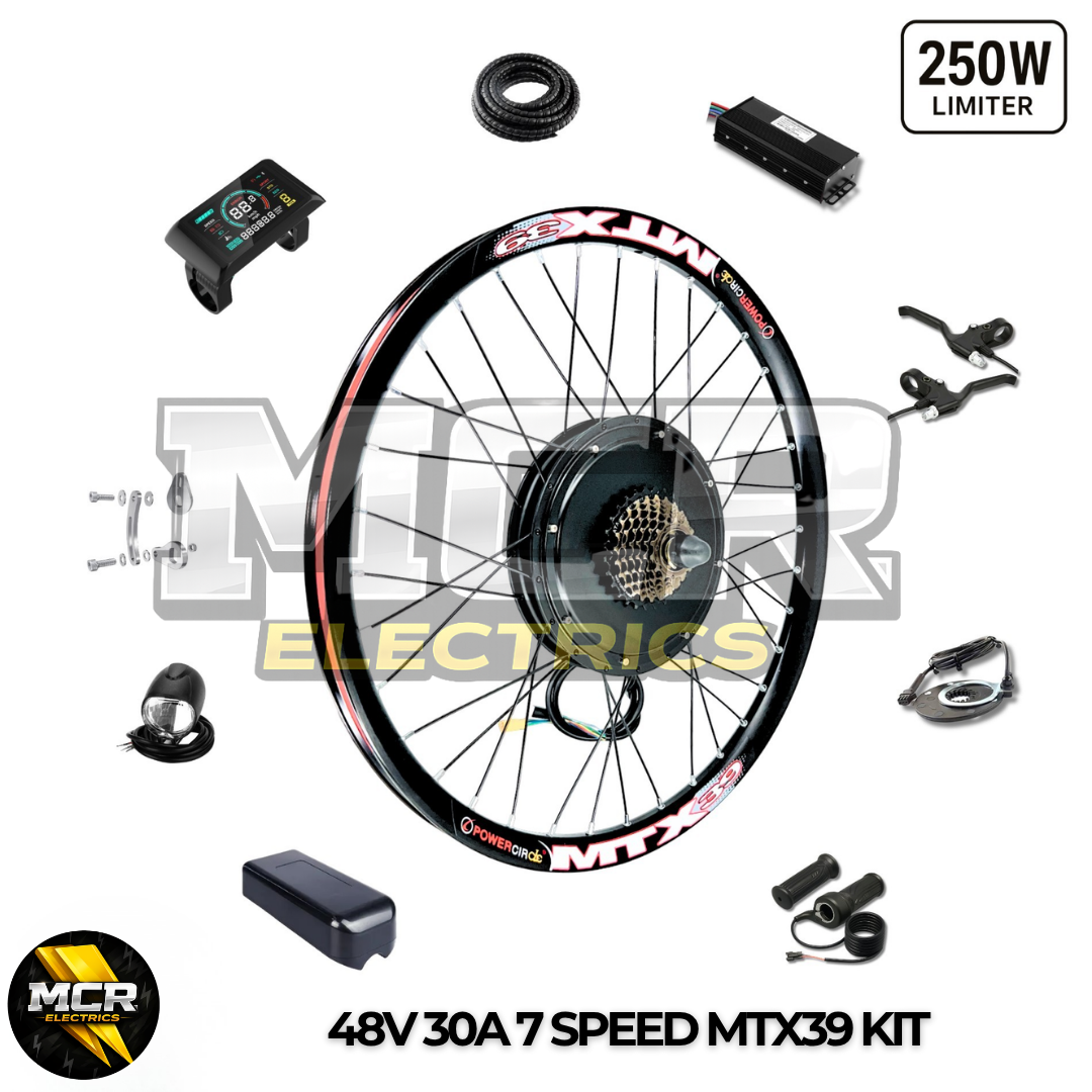48V 1000W Electric Bike Conversion Kit – Rear Wheel + 13Ah Battery | 7-Speed E-Bike Upgrade 26″ 27.5″ 29″ 30 Mile Range