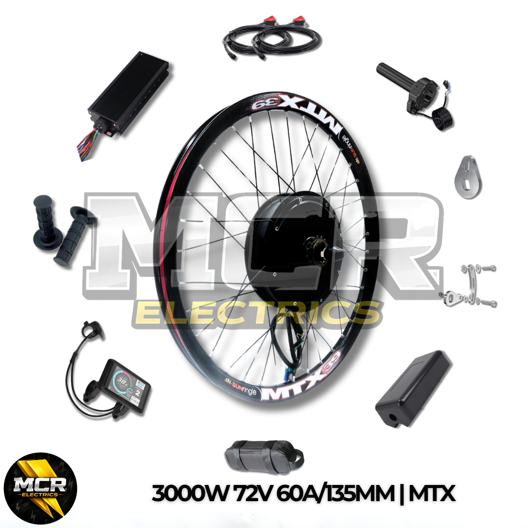 3000W E-Bike Conversion Kit | 72V 60A Sine Wave Controller