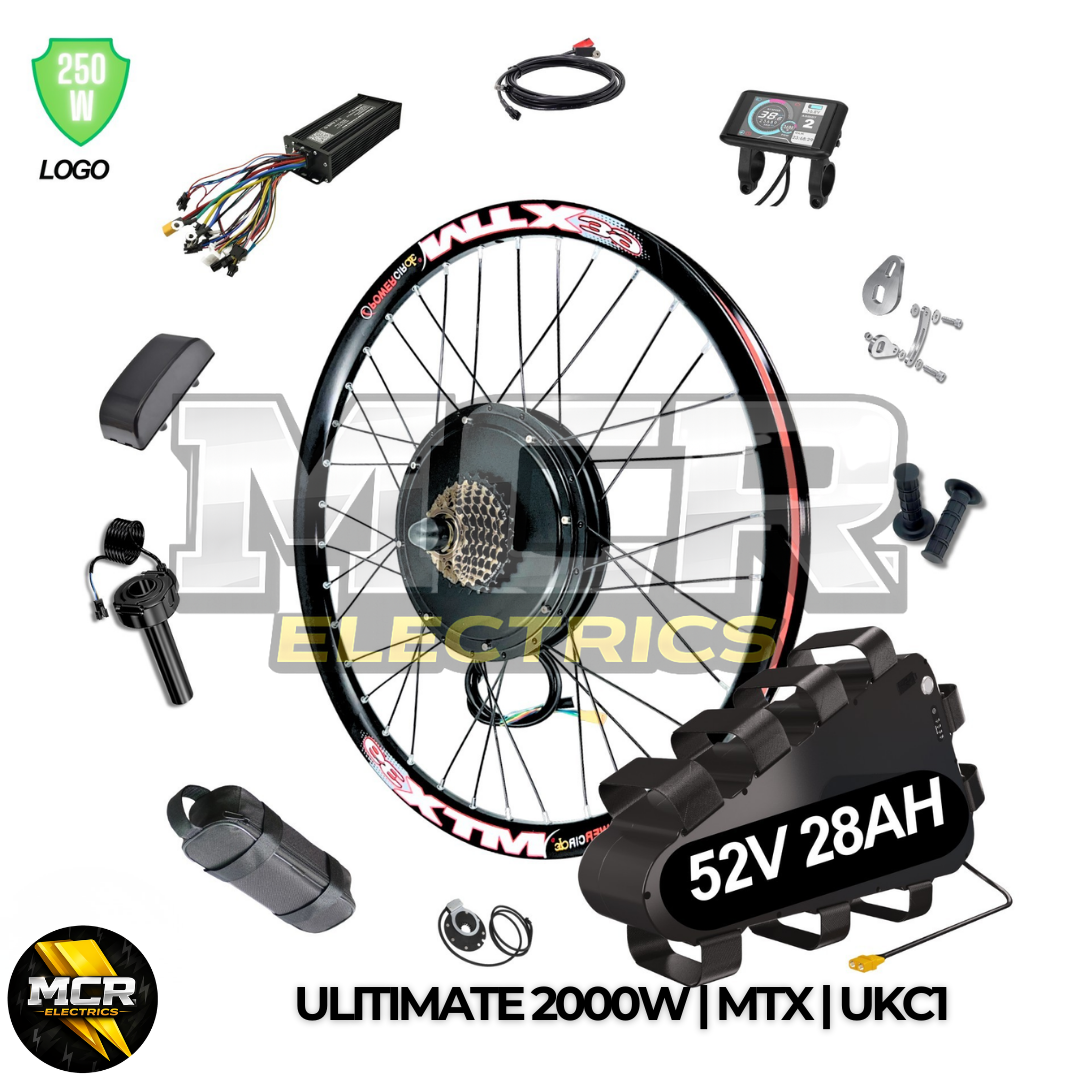 The Ultimate Electric 2000W 52V 28AH Rear Wheel EBike Conversion Kit Original MTX39 Rim High Torque Moto