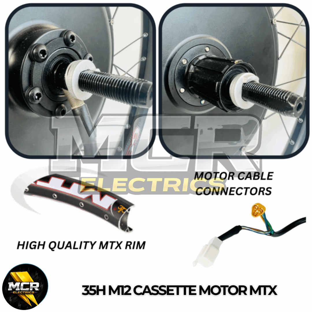 1500W E-Bike Conversion Kit 48V-52V Cassette Rear Wheel Samsung 48V 24.5Ah Battery, Colour Display, MTX39 Rim, Fits 7–11 Speed Cassettes | High-Torque Electric Bike Kit