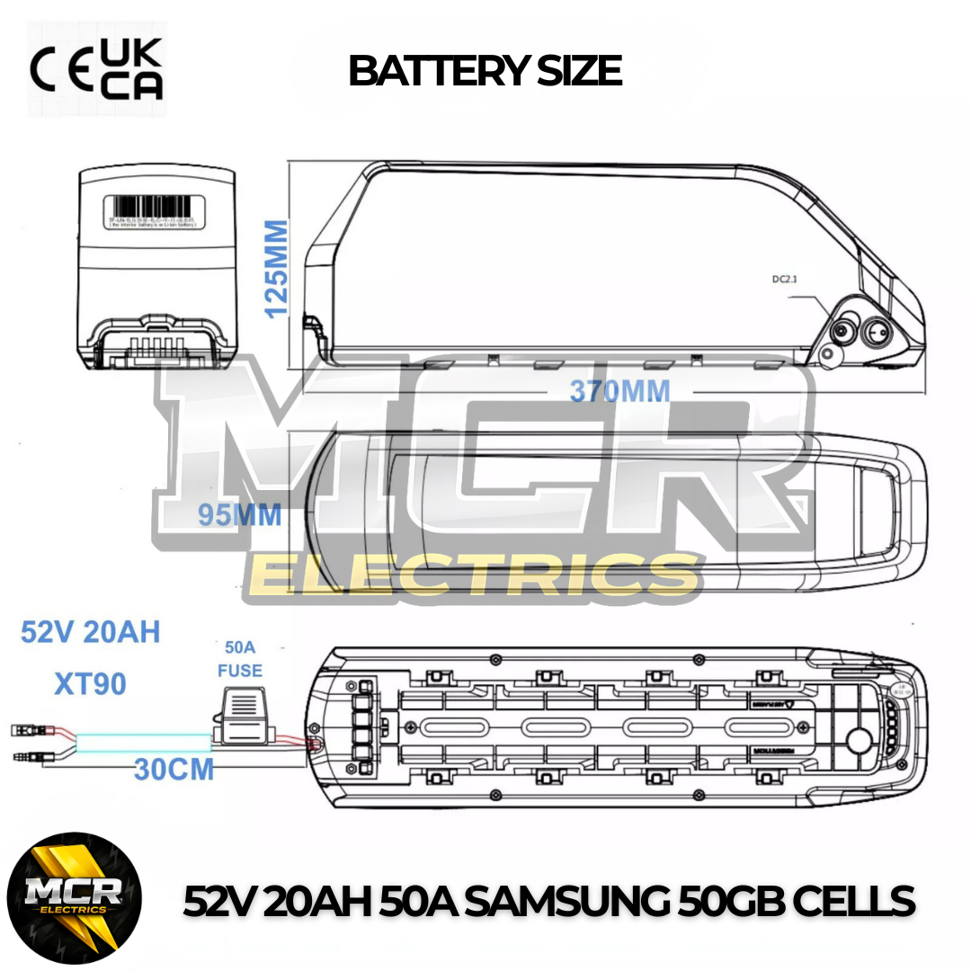 2000W E-Bike Conversion Kit Samsung 52V 20AH Battery UKC1+ Colour Display Original MTX39 Rim Rear Cassette 8-10 Speed.