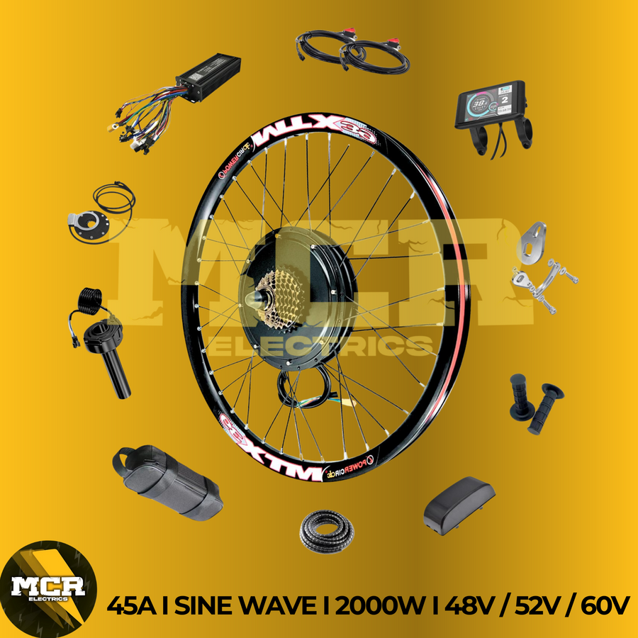 The Ultimate Electric 2000W 52V Rear Wheel EBike Conversion Kit Original MTX39 Rim High Torque Motor