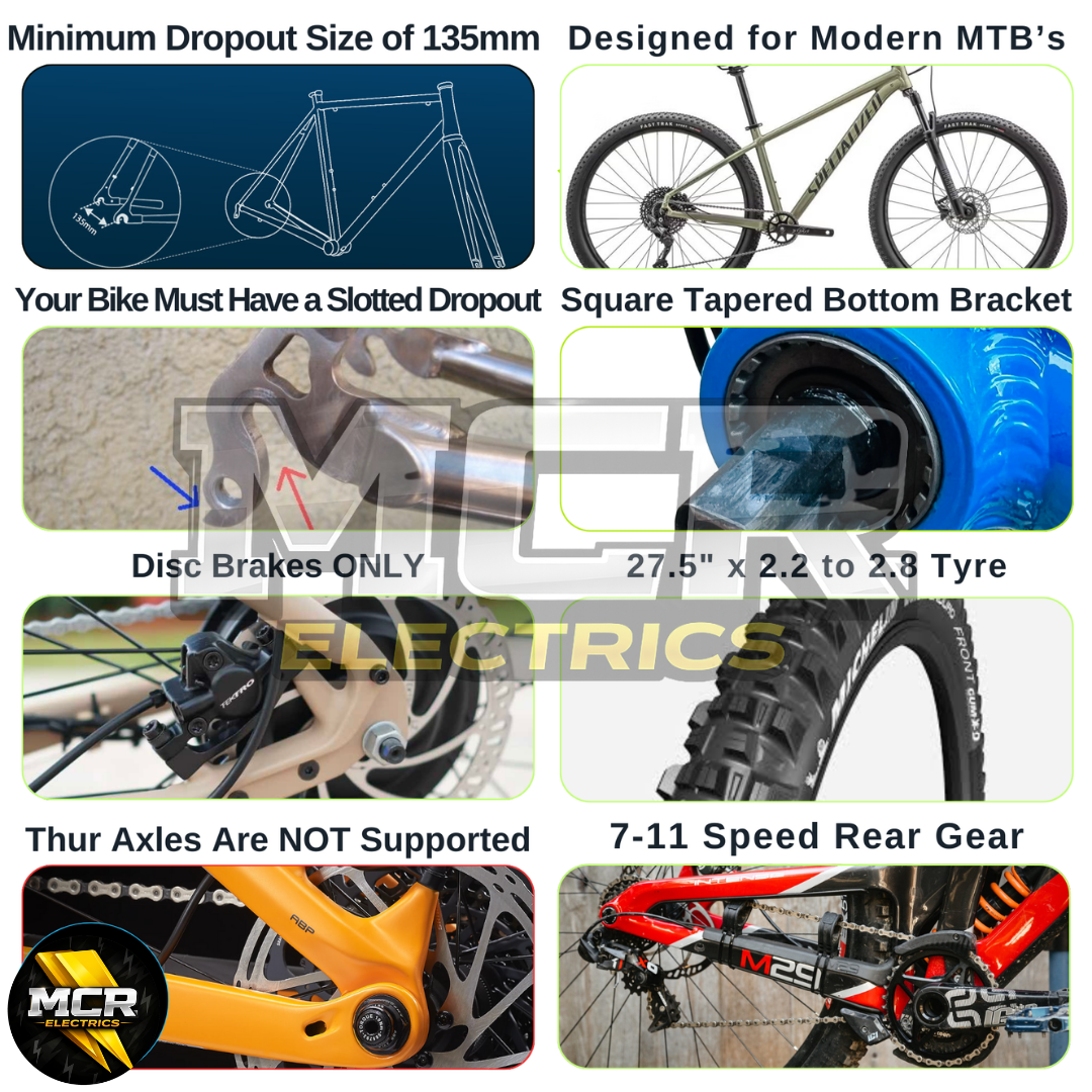 1500W E-Bike Conversion Kit 48V-52V Cassette Rear Wheel Samsung 48V 24.5Ah Battery, Colour Display, MTX39 Rim, Fits 7–11 Speed Cassettes | High-Torque Electric Bike Kit