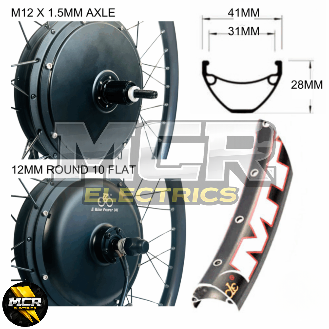 48V 1000W / 250W Electric Bike Conversion Kit – MTX Rear Wheel & Battery – 7-11 Speed Cassette – 26″ 27.5″ 29″ E-Bike Upgrade