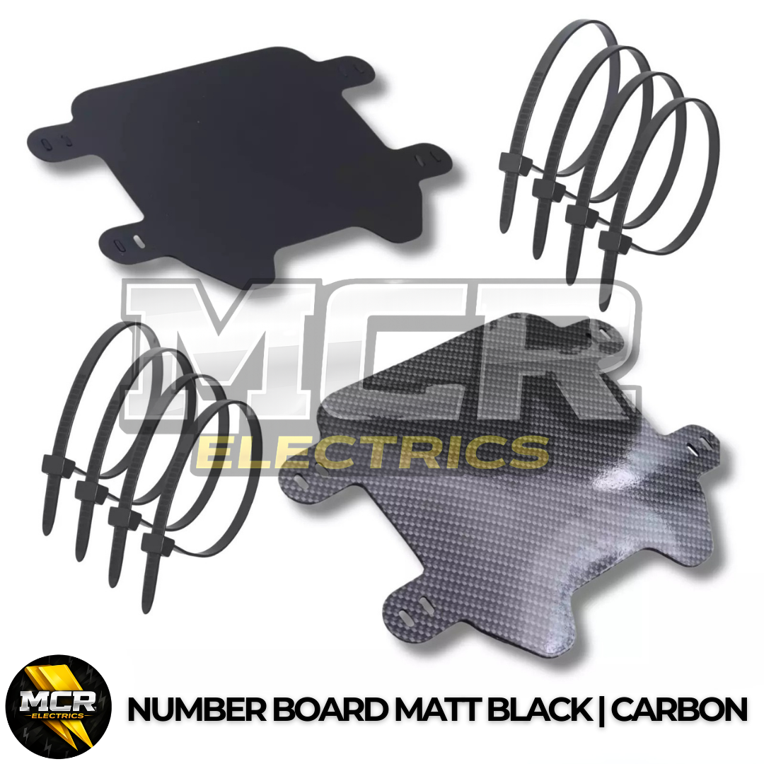 E-Bike Number Board Carbon Finish Matt Black for Triple Crown Forks Easy Install with Cable Ties