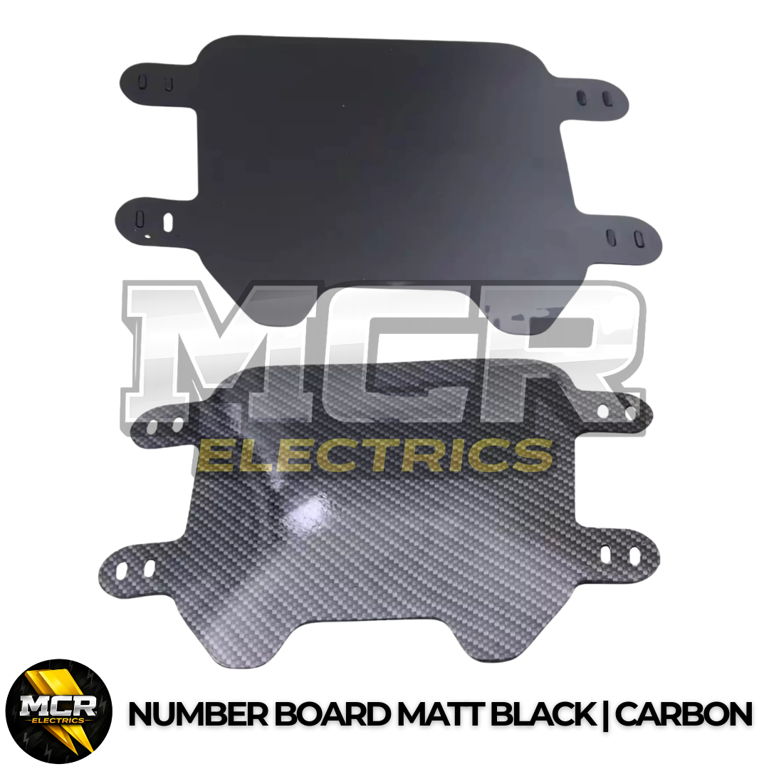 E-Bike Number Board Carbon Finish Matt Black for Triple Crown Forks Easy Install with Cable Ties