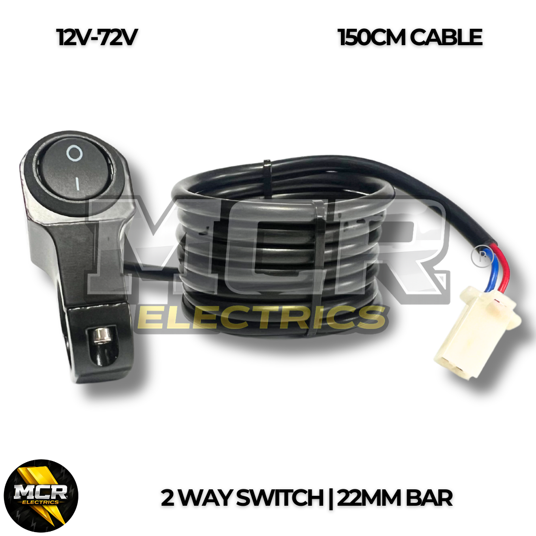 E Bike 2 Way 22MM Handlebar Switch Lights Light Bar LED Universal Motorcycle