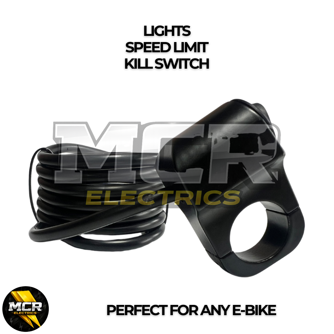 E Bike 2 Way 22MM Handlebar Switch Lights Light Bar LED Universal Motorcycle