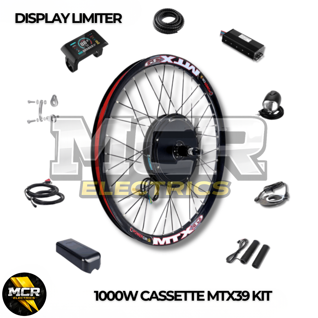 48V 1000W / 250W Electric Bike Conversion Kit – MTX Rear Wheel & Battery – 7-11 Speed Cassette – 26″ 27.5″ 29″ E-Bike Upgrade