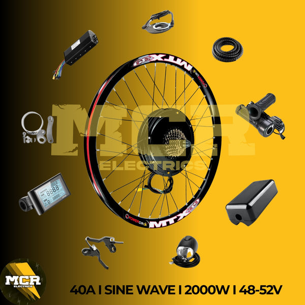 27.5" E Bike Conversion Kit 48V 52V, Rear 7 Speed Freewheel, MTX Rim High Power