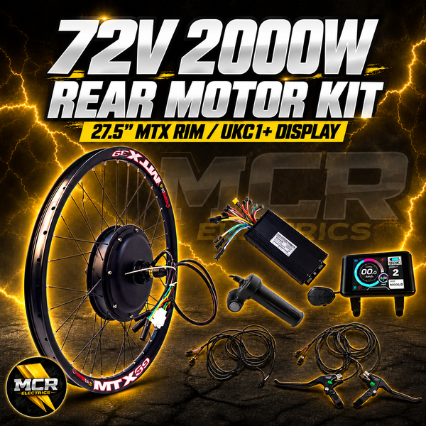 2000W 72V MTX39 27.5-inch Rear Hub Motor Kit – UKC1+ Display