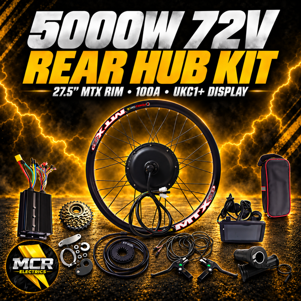 5000W 72V Rear Hub Motor Conversion Kit | 27.5-inch MTX Rim, UKC1+ Display | 100A