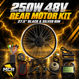 MCR Electrics 250W 48V rear motor kit with 27.5-inch black and silver rim
