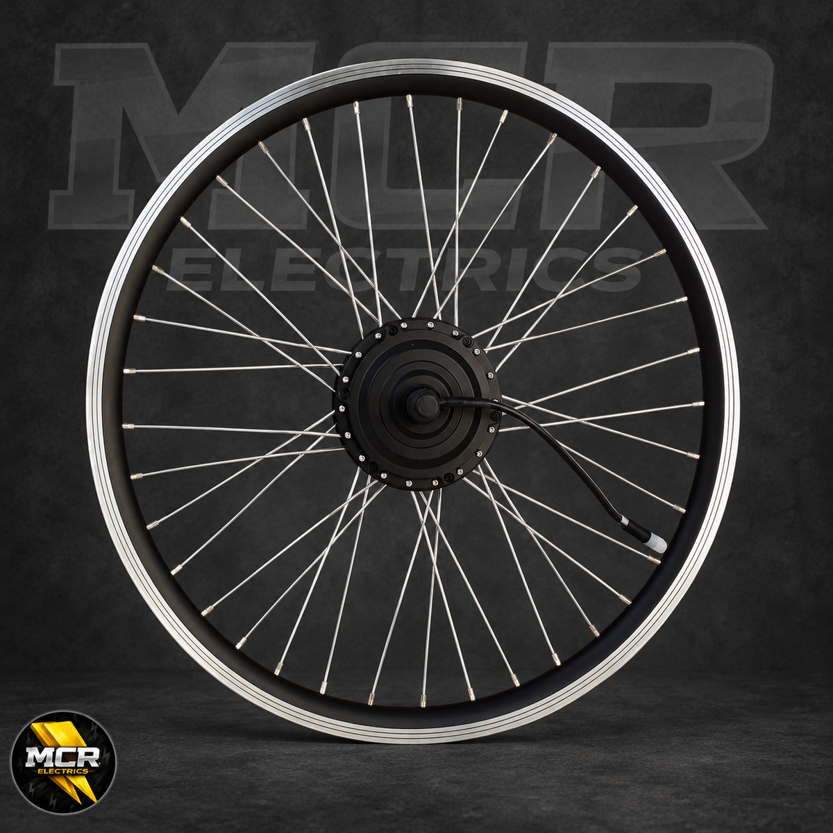 Black and silver 27.5-inch 250W rear hub motor wheel