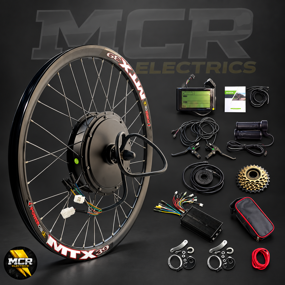 3000W rear hub kit components, SW900 display and controller