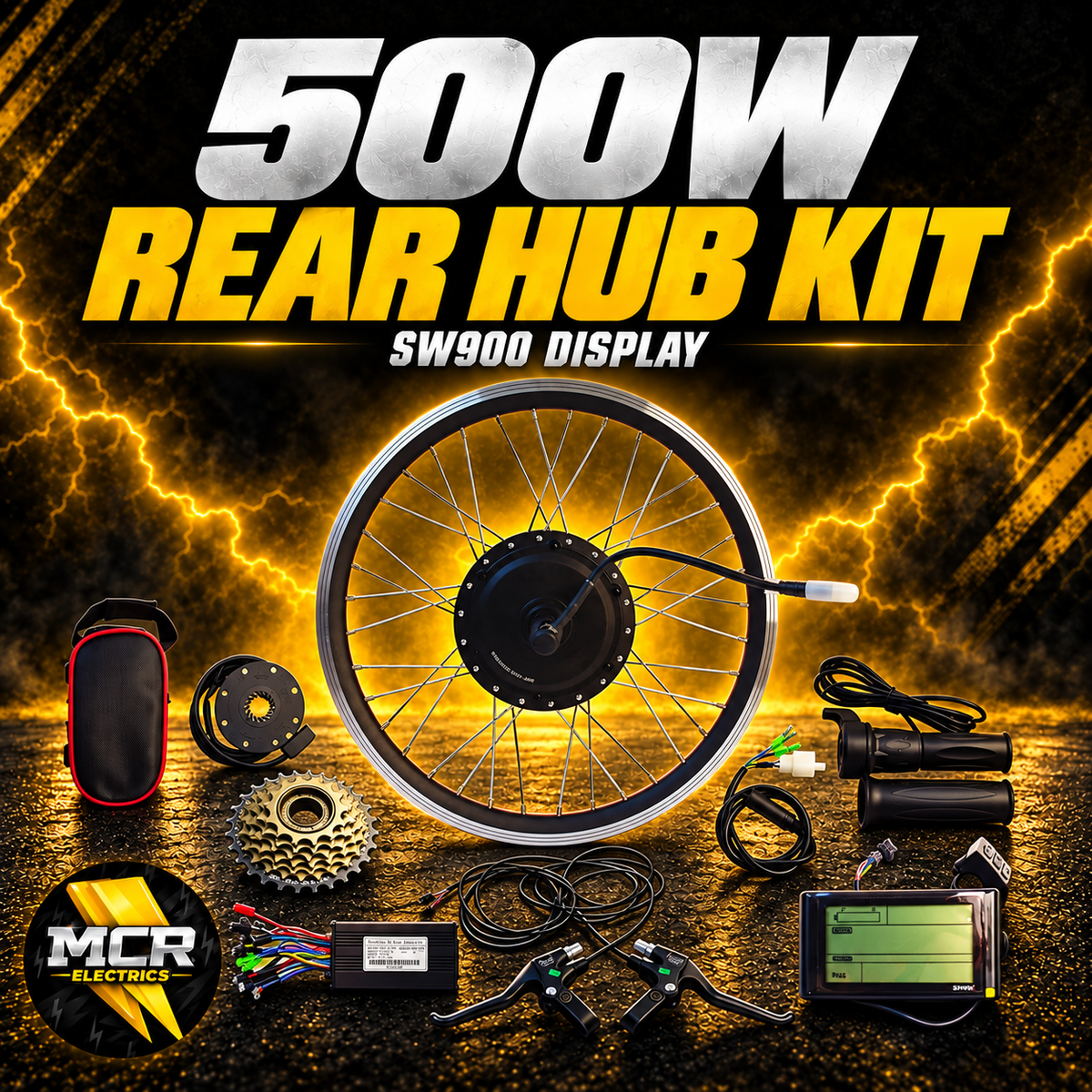 MCR Electrics 500W rear hub motor conversion kit with SW900 display