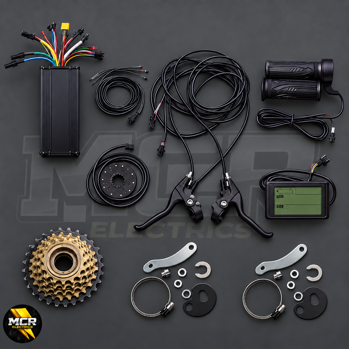 Conversion kit controller, display and accessories with MCR Electrics watermark